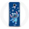 Image de Coque pour Samsung Galaxy A8 2018 Stitch neige Noël bleu