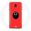 Image de Coque pour Samsung Galaxy J5 2017 Squid Game masque carré fond rouge