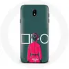 Image de Coque pour Samsung Galaxy S5 Squid Game Soldat Rouge avec Masque Cercle Fond Vert