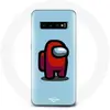 Image de Coque pour Samsung Galaxy s10 edge Among Us jeu vidéo Fond bleu