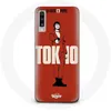 Image de Coque pour Samsung Galaxy A50 La casa de papel Tokyo Fanart logo Fond Rouge