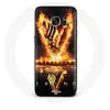 Image de Coque pour Samsung Galaxy S7 Edge Vikings Série Saison 6 logo V Epée de Feu Fond Noir