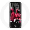 Image de Coque pour Samsung Galaxy A50 Squid Game Affiche masques soldats logo coréen