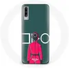 Image de Coque pour Samsung Galaxy A50 Squid Game Soldat Rouge avec Masque Cercle Fond Vert