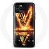 Image de Coque pour Iphone 11 Pro Vikings Série Saison 6 logo V Epée de Feu Fond Noir