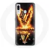 Image de Coque pour Samsung Galaxy A20 Vikings Série Saison 6 logo V Epée de Feu Fond Noir