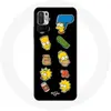 Image de Coque pour Xiaomi Poco M3 Pro Les Simpson autocollants fond noir