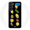 Image de Coque pour Samsung Galaxy S22 Les Simpson autocollants fond noir