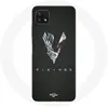 Image de Coque pour Samsung Galaxy A22 5G Vikings Série Saison 6 logo V Epée Gris Fond Noir