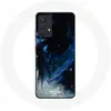 Image de Coque pour Samsung Galaxy A13 4G / A13 4G Lite Nuages de fumée multicolore de bleu gris et noir sur fond noir