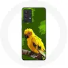 Image de Coque pour Samsung Galaxy A13 4G / A13 4G Lite Oiseaux de Perruches jaune Fond Vert
