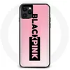 Image de Coque pour Iphone 13 Mini Blackpink Groupe de K-pop Logo Noir Rose Fond Rose