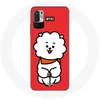 Image de Coque pour Xiaomi Poco M3 Pro BTS Bangtan Garçons BT21 RJ de Jin Fond Rouge