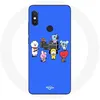 Image de Coque pour Xiaomi Redmi Note 5 AI Dual Camera BTS BT21 Tata Chimmy Cooky Rj Koya Shooky Et Mang Jouent De la musique Fond Bleu
