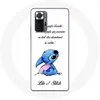Image de Coque - Xiaomi - Redmi Note 10 Pro - Silicone - Souple - Lilo et Stitch Ohana Citation blanc