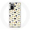 Image de Coque pour Xiaomi Redmi Note 10 Pro Fond de texture abstraite coeurs noir jaune et gris