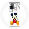 Image de Coque - MANIACASE - Xiaomi Redmi Note 10 Pro - Silicone Souple - Mickey Mouse - Fleurs et Coeurs noir