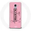 Image de Coque pour Samsung Galaxy J6 2018 Blackpink Signature Members Born Pink Logo Noir Fond Rose