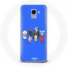 Image de Coque pour Samsung Galaxy A6 2018 BTS BT21 Tata Chimmy Cooky Rj Koya Shooky Et Mang Jouent De la musique Fond Bleu
