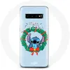 Image de Coque pour Samsung Galaxy S10 Stitch neige joyeux Noël bleu