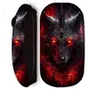 Image de Souris sans fil - Maniacase - Loup noir feu rouge - Ergonomique - USB - Optique