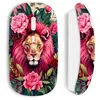 Image de Souris blanc sans Fil Tête de lion avec fleurs et feuilles