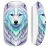 Image de Souris sans fil - maniacase - Loup blanc reflet violet - Optique - Nano récepteur USB - Blanche