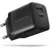 Image de Axagon ACU-PQ30 Chargeur QC3.0, 4.0/AFC/FCP/PPS/Apple + PD USB-C, 30W - noir (30 W, 2 ports), Chargeur USB, Noir