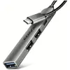 Image de Axagon Another product HUE-STC ALU STRIP USB-C 4 port hub (USB-C, 4 ports), Station d'accueil + hub USB, Argent, Gris