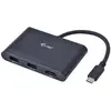 Image de i-tec USB-C vers (USB-C, 4 ports), Station d’accueil + hub USB, Noir