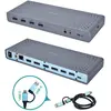 Image de i-tec Dock double 4K USB 3.0 / USB-C (USB-C, 7 ports), Station d’accueil + hub USB, Turquoise, Gris
