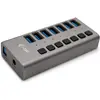 Image de i-tec U3CHARGEHUB7 (USB-B, 7 ports), Station d’accueil + hub USB, Gris