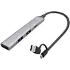Image de i-tec USB-A/USB-C Metal HUB 1x USB-C 3.1 + 3x USB 2.0 (USB-A, USB-C, 4 ports), Station d’accueil + hub USB, Argent, Gris