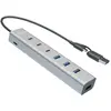 Image de i-tec Cahubmetal7 (USB-A, USB-C, 7 ports), Station d’accueil + hub USB, Gris