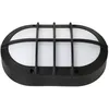 Image de Hublot ovale noir à LED 8W (Eq. 64W) IP54 4000K grille protection Dim. 130x211x57mm noir