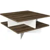 Image de Toilinux - Table basse design scandinave Hamton - L. 60 x H. 31 cm - Marron noix - Hamton