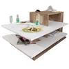 Image de Table basse avec rangements - Naturel et blanc - DEMEBA