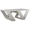 Image de Toilinux - Table basse design Pipra - L. 110 x H. 60 cm - Blanc - Pipra