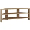 Image de Toilinux - Meuble TV d'angle design scandinave Thales - L. 114 x H. 45 cm - Marron - Thales