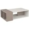 Image de Toilinux - Table basse design en bois L.102 x H.32cm - Blanc et mocca - Anita