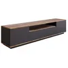 Image de Meuble TV avec 3 portes et 1 niche - Anthracite et naturel - LOTULA