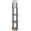Image de Hanah Home - Etagère avec lampe intégrée Nora naturel et noir