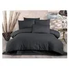 Image de Parure de lit - 1 housse de couette 220x240 cm + 2 taies d'oreiller 60x60 cm - 80% coton, 20% polyester - Anthracite