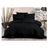 Image de Parure de lit - 1 housse de couette 220 x 240 cm + 2 taies d'oreiller 60 x 60 cm - 80% coton, 20% polyester - Noir