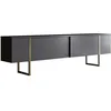 Image de Meuble TV en aggloméré et métal Luxe anthracite + doré