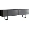 Image de Meuble TV en aggloméré et métal Luxe anthracite + noir