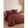 Image de L'essentiel, Couverture, Iskoç Red King Quilted Bedspread Set FR (220 x 240 cm)