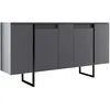 Image de Hanah Home - Buffet en aggloméré pieds en métal Luxe anthracite et noir