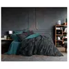 Image de Parure de lit - 129CTN64619 - 1 housse de couette 220 x 240 cm + 2 taies d'oreiller 60 x 60 cm - 100% coton ranforcé - Bleu