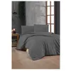 Image de Parure de lit - 1 housse de couette 220 x 240 cm + 2 taies d'oreiller 60 x 60 cm - 100% coton renforcé - Anthracite